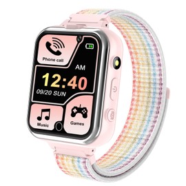 PTHTECHUS Smartwatch Teléfono para niños - Reloj Inteligente conversación bidireccional Chico Chica con SOS 24 Juegos Música Reproductor de MP3 HD Cámara Calculadora Linterna Temporizador de Alarma