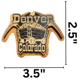 Denver Colorado Gold Mine Souvenir Magnet, Rustic Refrigerator Accessory Gift for Travel Enthusiasts, 3.5 by 2.5 Inches