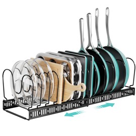 Expandable Pots and Pans Organizer under Cabinet with 14 Dividers