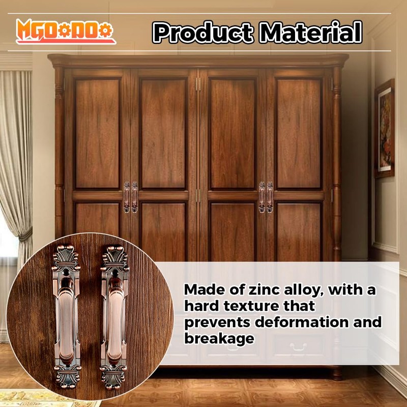 2Pcs Antique Bronze Cabinet Handles,Vintage Cabinet Handles Cupboard Handle 165mm