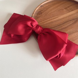 3PCS Big Hair Bow for Women Ribbon Tie Soft Silk Hair Scrunchies Hair Scarf with Ribbon Bow for Women Girls