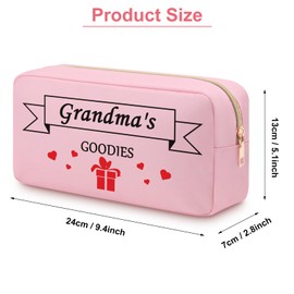 Heigebi Grandma Makeup Bags Birthday Retirement Gifts for Grandma Oxford Cloth Cosmetic Bag Grandmother Mothers Day Gifts for Nana Grandma Christmas Gifts Double Side Travel Pouch