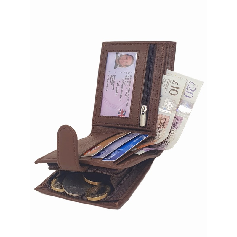 RAS WALLETS Mens RFID Blocking Soft Genuine Leather Bifold Wallet
