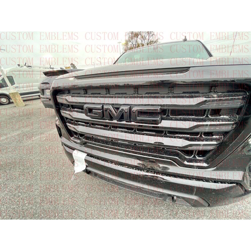 Auto Front Rear GMC Black Emblem Overlay 2019-2022 GMC Sierra