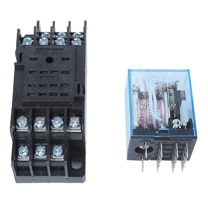 Fafeicy MY4NJ 14 Pin Relay Coil Power Relay Four Normally