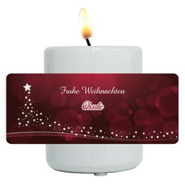 Tea Light Holder with Names Charlie and Beautiful Christmas