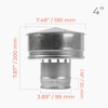 4 Inch Roofing Rain Cap - Galvanized Steel Round Roof