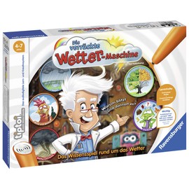 Ravensburger tiptoi Die verrückte Wetter-Maschine Spiel, ab 4 Jahren, Lerne mit Professor Donnerhagel alles über das Wetter