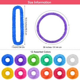ELCOHO 36 Pieces Hawaiian Plastic Leis Bulk in Bright Colors Lei Necklaces Assortment Tropical Hawaiian Decorations for Hawaiian Themed Party Favors with 12 Colors