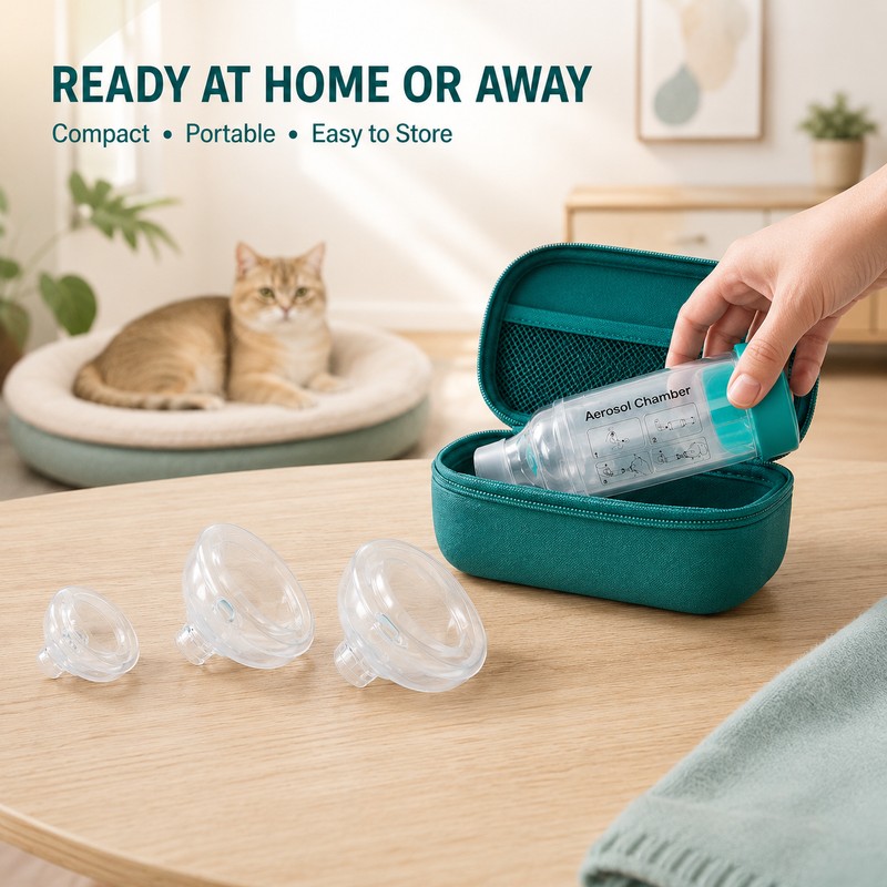 Canack Cat and Dog Aerosol Chamber with Breathing Indicator, Portable