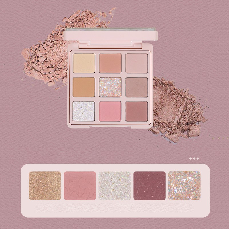 gogotales 9 Colors Eyeshadow Palette High Pigmented Glitter Matte Eyes