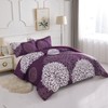 Koniroom Purple Floral Comforter Set with Cute Flowers Printing for