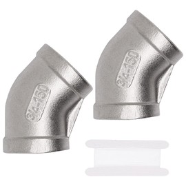 SWZHAI 2PCS 45 Degree Elbow 3/4" x 3/4" NPT Female Street Elbow 304 Stainless Steel Pipe Fittings Female Threaded Coupler