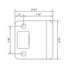Round Corner Extended Lip Strike, 2-1/4" x 1-3/4", (2-1/4" Overall
