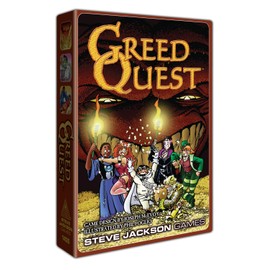 Steve Jackson Games GreedQuest Fast-Paced Game Outsmart Your Friends with Clever Tactics and Sneaky Moves Rule-Changing Strategy Game for 3 to 6 Players Ages 10 and Up