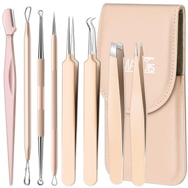 TsMADDTs Blackhead Remover Tools, Ingrown Hair Removal Kit Blackhead Remover Tools for Face and Nose, 6PCS Ingrown Hair Removal Kit with Pimple Extractor, Pore Extractor, Tweezer, Razor.