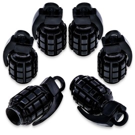 MEAJOO 6PCS Tire Valve Stem Caps, Stainless Steel Tire Valve Caps Wheel Valve Caps for Cars, Trucks, SUV, Motorcycles, Bicycles (Black)