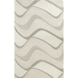 Homeroots 2' X 4' Ivory And Gray Wool Abstract Hand Tufted Area Rug