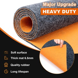 LMRSTOO 64 X 32 Inch Thickened Oil Spill Mat, 6.5mm Garage Floor Mat for Under Car, 1/4" Waterproof Rubber Backing Absorbs Oil Quickly, Washable, Reusable, Durable(64" x 32", 6.5mm)