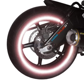 customTAYLOR33 Special Edition Pink High Intensity Grade Reflective Copyrighted Safety Rim Tapes (10" (TIRE Size, for Standing E-Scooters, etc.))