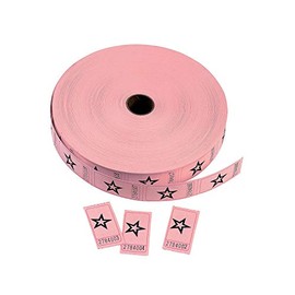 Fun Express Pink Star Single Roll Tickets (2000 per roll) Party Supplies - VBS Vacation Bible School Supplies/Decor