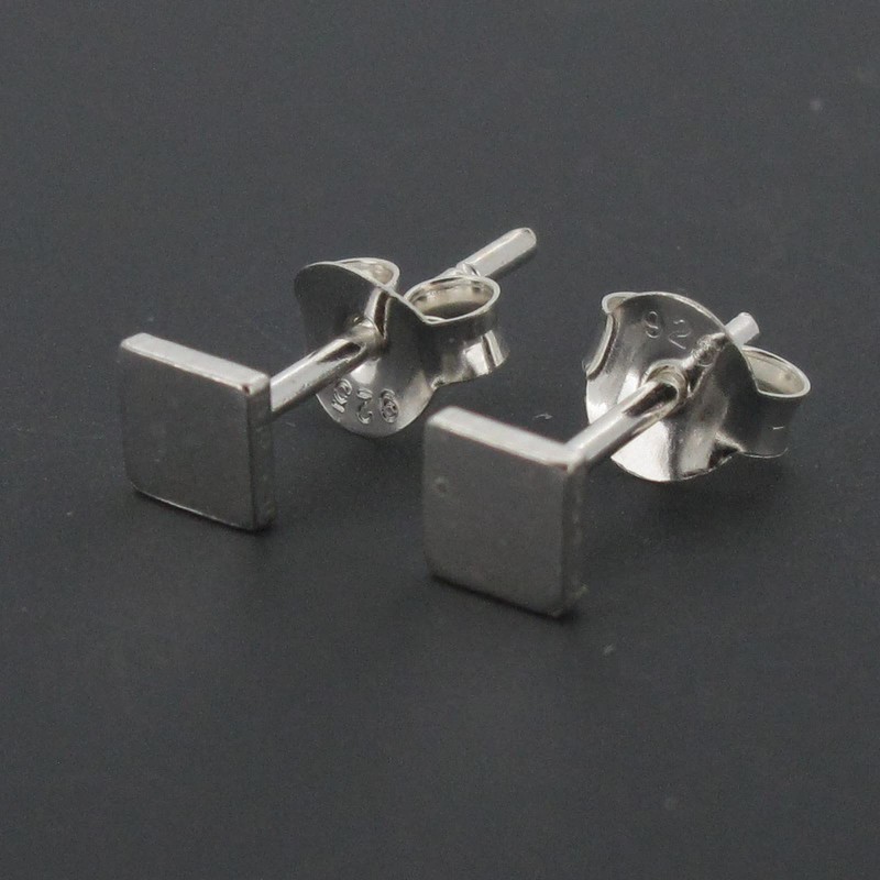 Touch Jewellery 925 Sterling Silver Small Square Stud Earrings
