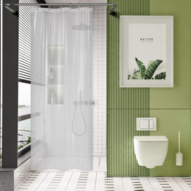 AmazerBath Stall Shower Curtain 36x72, Walk in Shower Curtain Plastic, Clear Shower Stall Curtain Heavy Duty Shower Curtain Thick PEVA, Small Shower Curtain with 2 Weighted Stones and 6 Grommet Holes