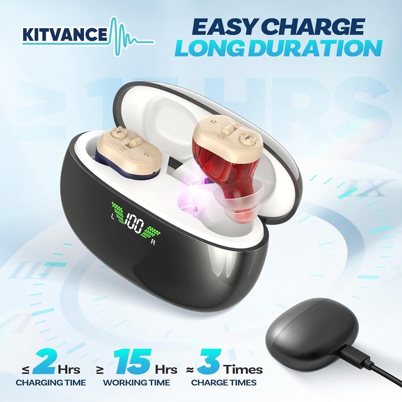Kitvance Hearing Aids for Seniors Adults with Dual Micphone Rechargeable