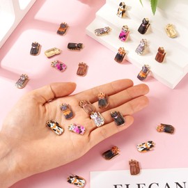 FASHEWELRY 28pcs Alloy Enamel Cat Charms Cute Metal Kitten Pendants Mixed Color Pet Animal Charms for Earrings Necklace Diy Crafts Jewelry Making Supplies