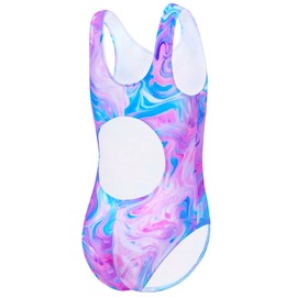 Levasuph Girls Swimsuit Size 12-14 Years Old Bating Suits Purple Blue Sleeveless Swimwear for Swimming Class