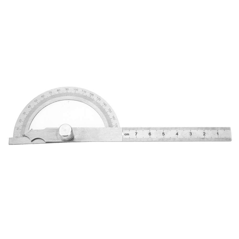 Protractor Ruler, Stainless Steel Protractor 180° Round Head Angle Finder