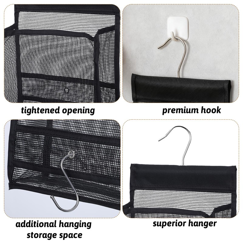 Xelsluthe MesMesh Shower Caddy Hanging Organizer With Hooks, PVC Bathroom