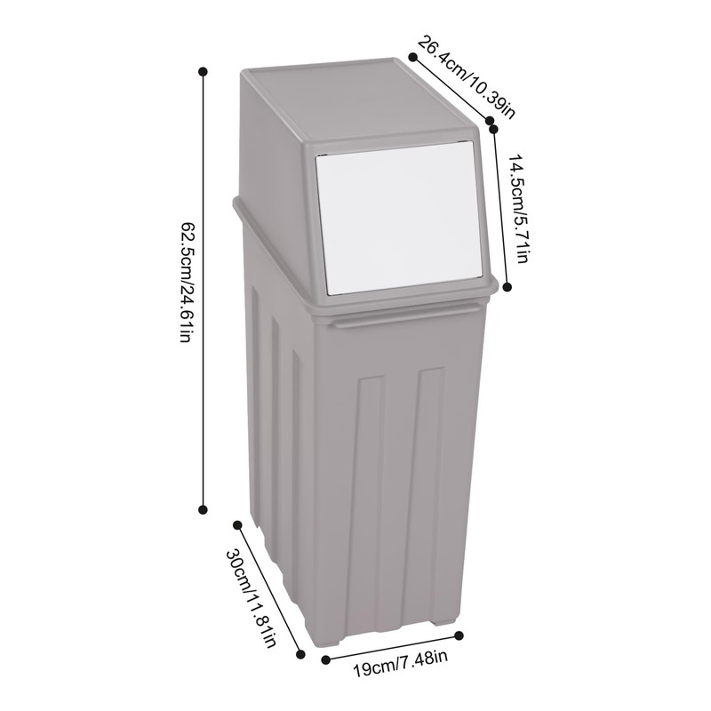 CNCEST 8 Gallon Trash Can, Slim Trash Can with Lid,