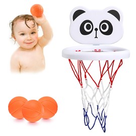 virkwuy Kinder Badewanne Basketball Korb, Pool Spielzeug Basketball Korb, Toomies Badespielzeug Basketball Hoop, Geeignet für Bäder, Kinderzimmer, Wohnzimmer und Andere Glatte Oberflächen (Panda)