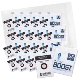 Integra Boost - 55% RH Level - 8 Gram Size - Two-Way Humidity Control Pack Incl. Replacement Indicator Cards - Food Storage & Herbs Preserver Moisture Balancer, Protects 1 OZ (Pack of 20)