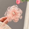 Pink Organza Flowers 4pcs 3D Shape Flower Sew On Fabric