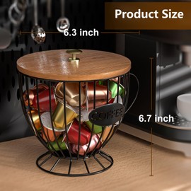 Coffee Pod Holder - Large Capacity Gold K Cup Holder Organizer for Counter - Coffee Bar Accessories Decor Station for Pods, Espresso, Capsules, Creamer(Prismatic Grid)