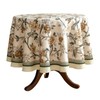 ISAENNE Floral Tablecloth for Round Tables,Linen Table Cloth with Yellow
