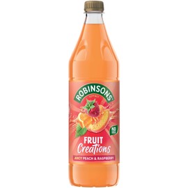 Robinsons Fruit Creations, Real Fruit Squash, Low Calorie, Delicious Peach and Raspberry, 1 Litre (Pack of 3)