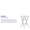 Flash Furniture 2.63-Foot Round Granite White Plastic Bar Height Folding