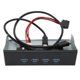 Topiky 5.25 Inch Front Panel USB Hub with 4 Ports USB 3.2, USB 3.2 Front Panel Hub, 10 Gbps Stable Plug and Play Front Panel for Optical Drive for Desktop (Optical