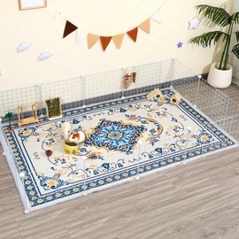 Glittme Guinea Pig Cage Liners 79"x 47"Reusable and Washable Guinea Pig Pee Pads Guinea Pigs Bedding Super Absorbent Guinea Pigs Mat Non Slip Pad for Small Animals