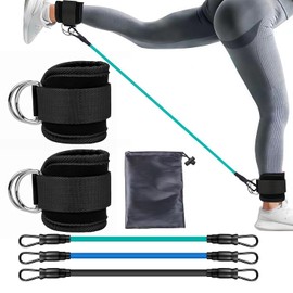 ZESTPIE Juego de Pilates con Bandas de Resistencia, Resistencias para Ejercicio Multifuncional 6 en 1 Bandas Elásticas Ajustable para Entrenamientos de Glúteos y Cuerpo Completo