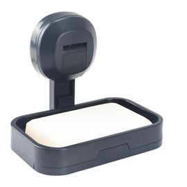 VirtuGro Soap Dish Soap Dish Soap Dish Shower Wall Soap Dish with Drain Soap Dish No Drilling with Drawer Collection Container Suction Cup Soap Dish Made of Plastic Grey