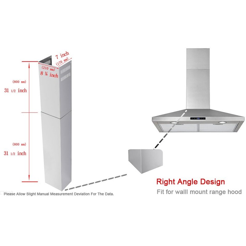 HTH HTHomeprod Wall Mount Range hood Extension Adjustable Kitchen Upper