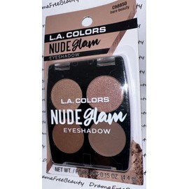 L.A. Colors NUDE Glam Eyeshadow Quad Palette C68850 ~BARE BEAUTY~ Natural Browns
