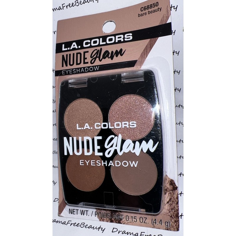L.A. Colors NUDE Glam Eyeshadow Quad Palette C68850 ~BARE BEAUTY~