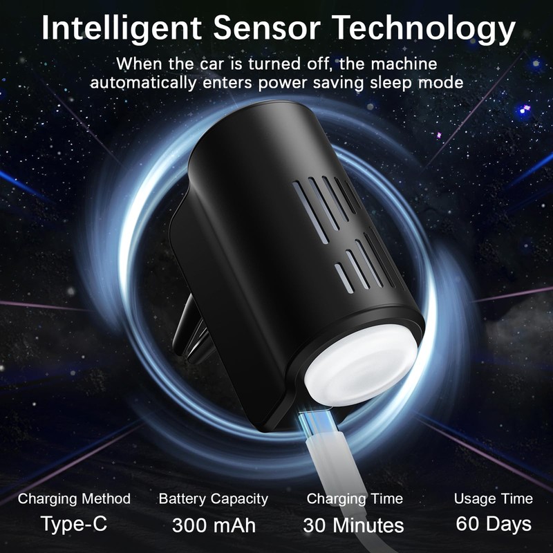 Car Air Freshener Diffuser, Smart Car Air Freshener with Three