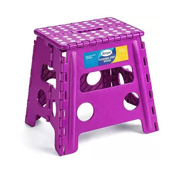 Korpai 13" Folding Step Stool for Adults and Kids Holds