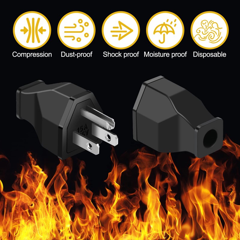 Treela 20 Pcs Extension Cord Plug Replacement Male Extension Cord